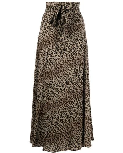 Zadig & Voltaire Falda larga con estampado de leopardo - Verde