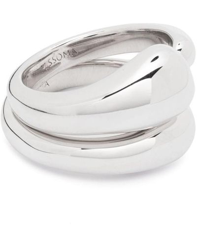 Missoma Organic Polished-finish Stacking Rings - White