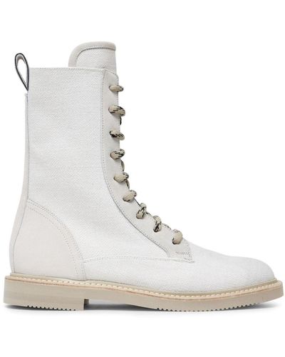 Brunello Cucinelli Bottes avec monili - Blanc