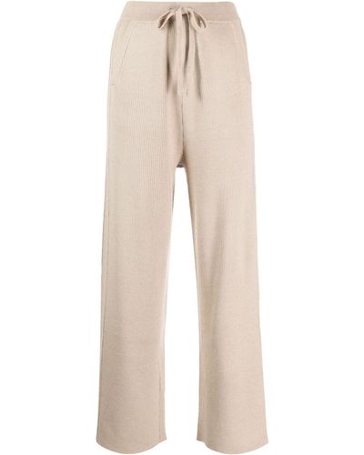 B+ AB Ribbed-knit Track Trousers - Natural