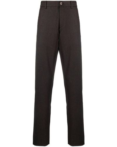 Canali Slim-cut Wool Chino Pants - Black