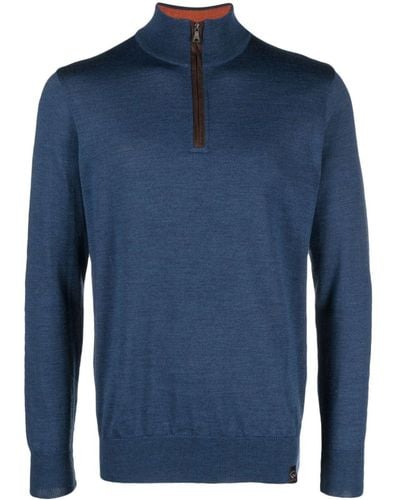 Paul & Shark Roll-neck Virgin Wool Sweater - Blue