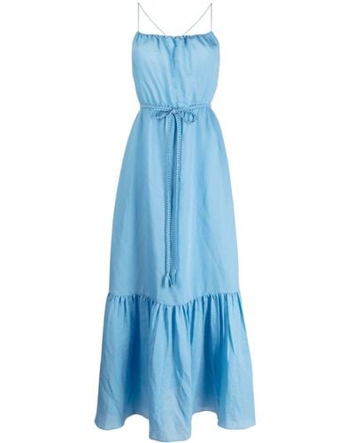 Alice + Olivia Jayda Tie-waist Tiered Dress - Blue