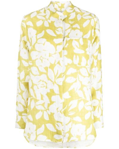 Bambah Lilly Long-sleeve Linen Shirt - Yellow
