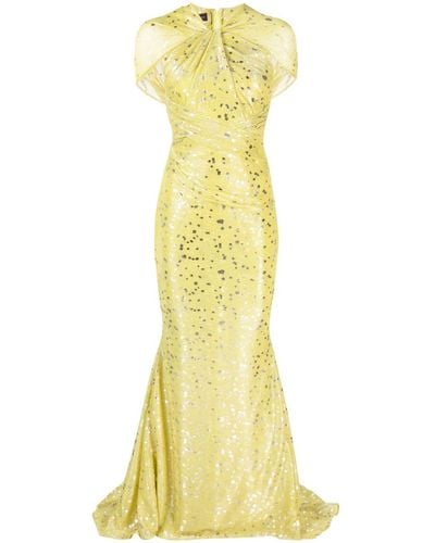 Talbot Runhof Kleid mit grafischem Print - Gelb