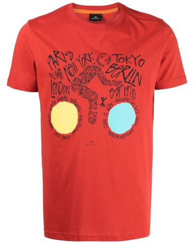 PS by Paul Smith Graphic-print Cotton T-shirt - Red