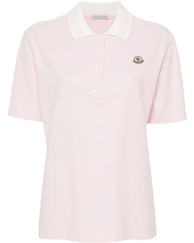 Moncler Poloshirt mit Logo-Applikation - Pink