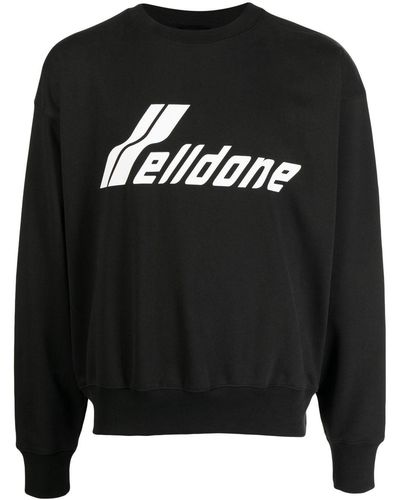 we11done Logo-print Drop-shoulder Sweatshirt - Black