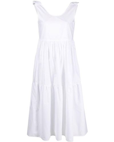 Gentry Portofino ラッフル ティアード ドレス - ホワイト