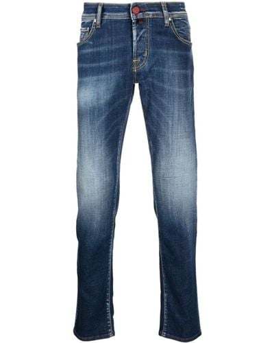 Jacob Cohen Faded Low-rise Slim-fit Jeans - Blue