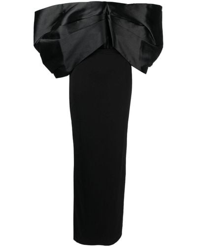 Solace London Robe longue Filippa à épaules dénudées - Noir