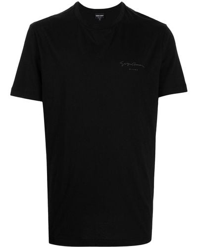 Giorgio Armani Camiseta con logo estampado - Negro