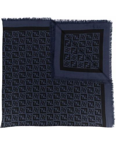 Fendi Sjaal Met Monogramprint - Blauw