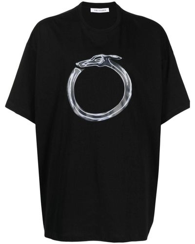 Trussardi Graphic-print Cotton T-shirt - Black