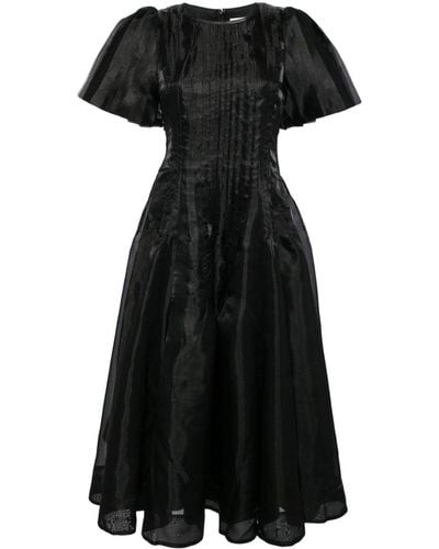 Aje. Nova Organza Midi Dress - Black