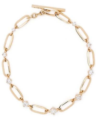 Lizzie Mandler 18kt Yellow Gold Diamond Link Bracelet - White