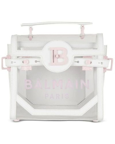 Balmain Logo-print Transparent Crossbody Bag - White