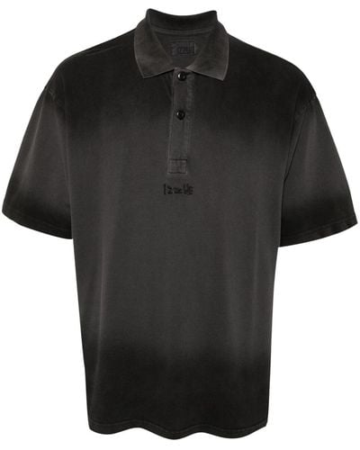 Izzue Logo-embroidered Cotton Polo Shirt - Black