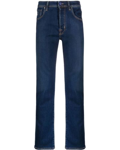 Jacob Cohen Halbhohe Tapered-Jeans - Blau