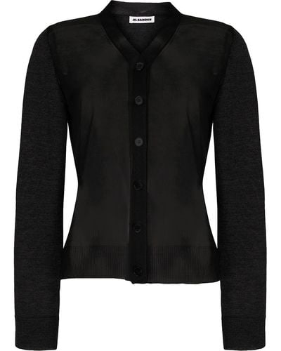 Jil Sander Camisa de punto translúcida - Negro