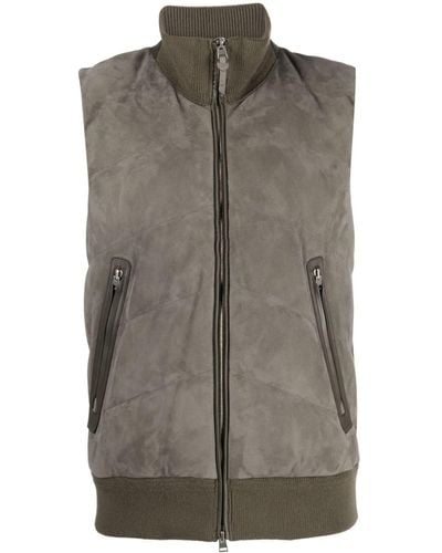 Tom Ford Panelled Suede Quilted Jacket - Brown