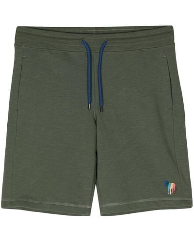 PS by Paul Smith Embroidered-logo Organic Cotton Shorts - Green