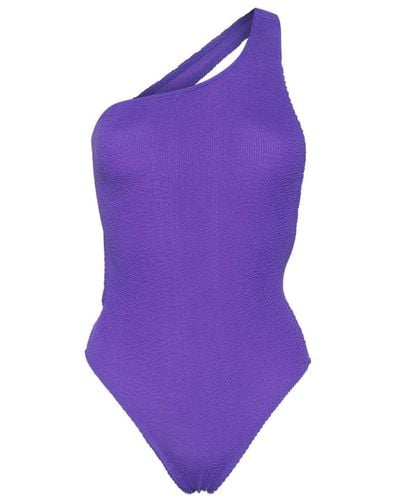 Mc2 Saint Barth Shirred Halterneck Swimsuit - Purple