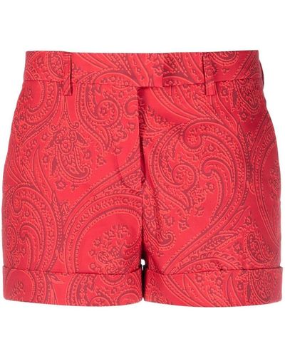Etro Shorts con stampa paisley - Rosso