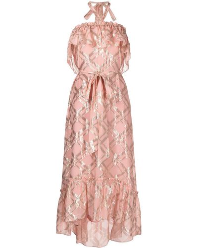 Temperley London Natascha Check-print Halterneck Dress - Pink