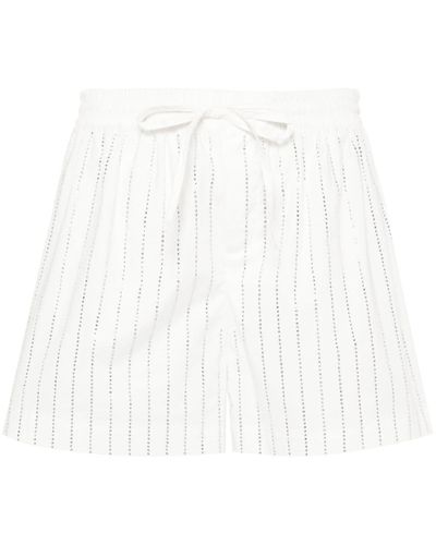 GIUSEPPE DI MORABITO Rhinestone-embellished Shorts - White