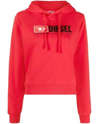 DIESEL Hoodie mit Logo-Stickerei - Rot