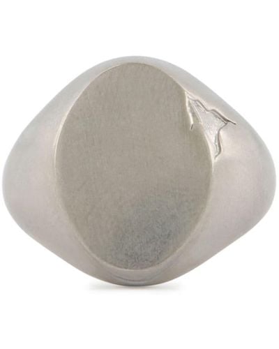 MM6 by Maison Martin Margiela Silver-toned Signet Ring - Grey