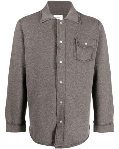 Barrie Fine-knit Denim-effect Shirt - Gray