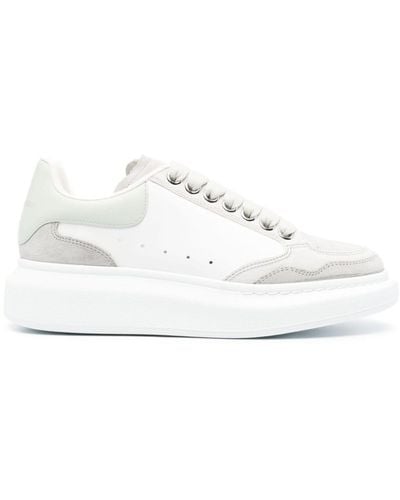 Alexander McQueen Larry Paneled Leather Sneakers - White