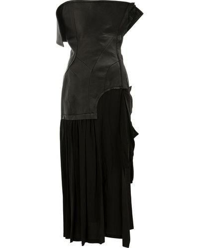 Yohji Yamamoto Lambskin And Silk Dress - Black