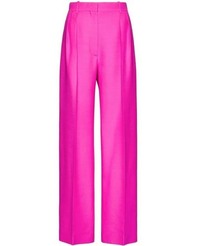 Valentino Garavani Crepe Couture Wide-leg Pants - Pink
