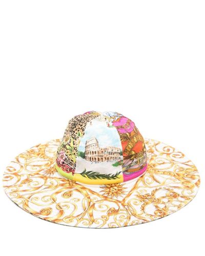 Moschino Mixed-pattern Cotton Sun Hat - Metallic