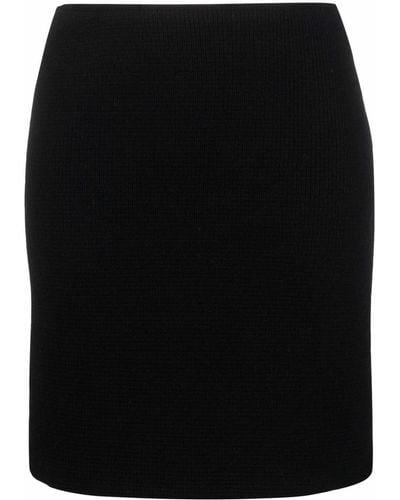 Bottega Veneta Pleat-detail Knitted Mini Skirt - Black