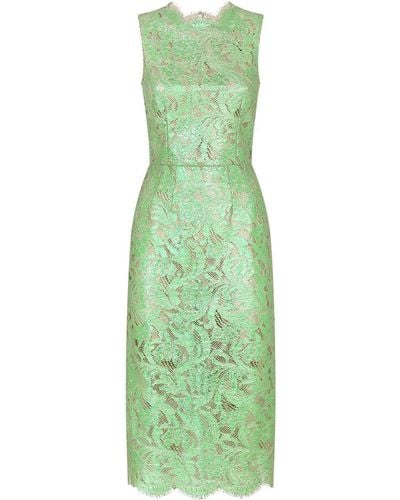 Dolce & Gabbana Semi-sheer Lace Dress - Green