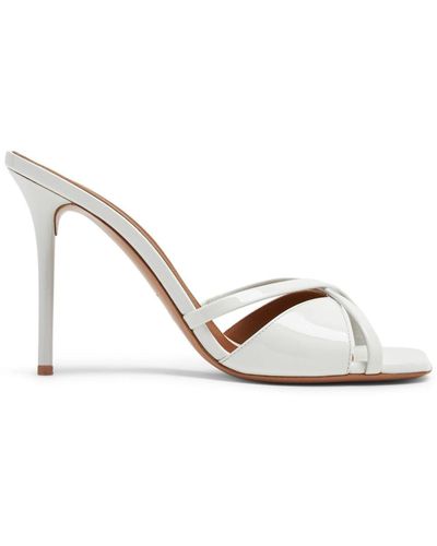 Malone Souliers Penn 85mm Patent Leather Mules - White