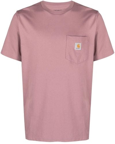 Carhartt Logo-patch Cotton T-shirt - Pink