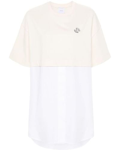 Patou Vestido Hybrid estilo camiseta - Blanco