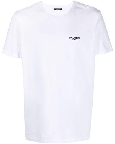 Balmain T-shirt Met Geborduurd Logo - Wit