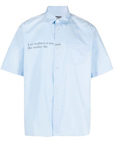 Undercover Madness Slogan-print Shirt - Blue