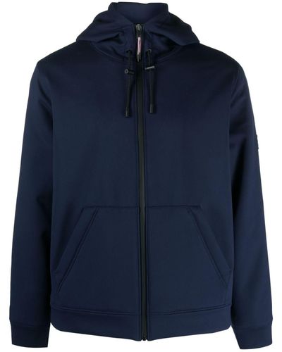 Yves Salomon ジップアップ フーデッドジャケット - ブルー