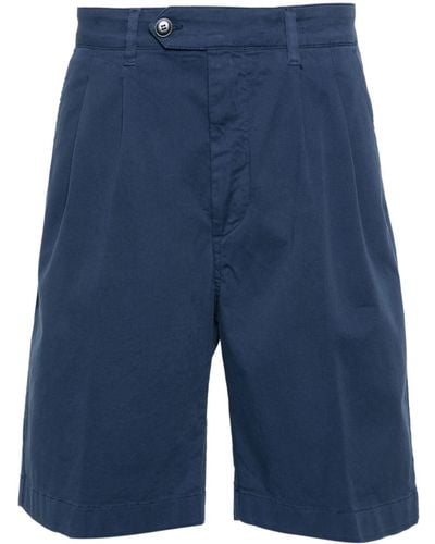 Canali Mid-rise Chino Shorts - Blue