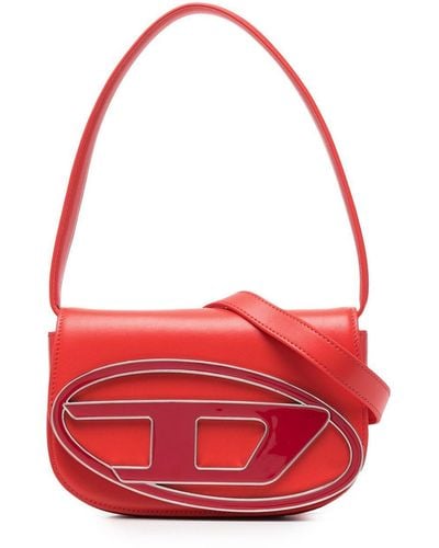 DIESEL 1dr Leather Shoulder Bag - Red