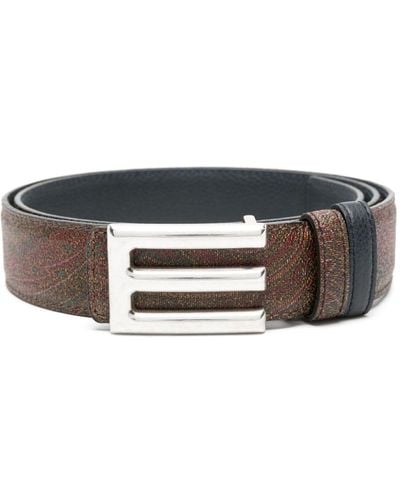 Etro Reversible Leather Belt - Brown