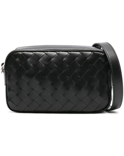 Bottega Veneta Bolso messenger Intrecciato mini - Negro