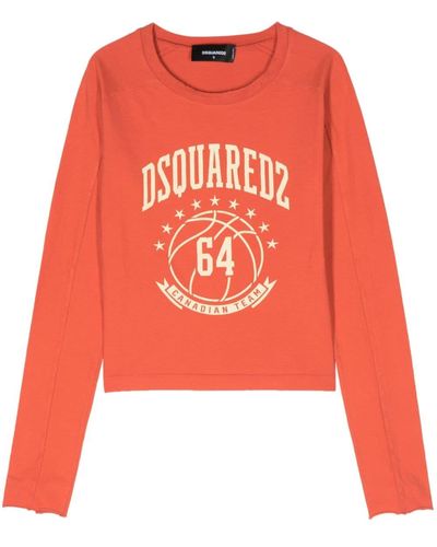 DSquared² T-shirt College Fit en coton - Orange